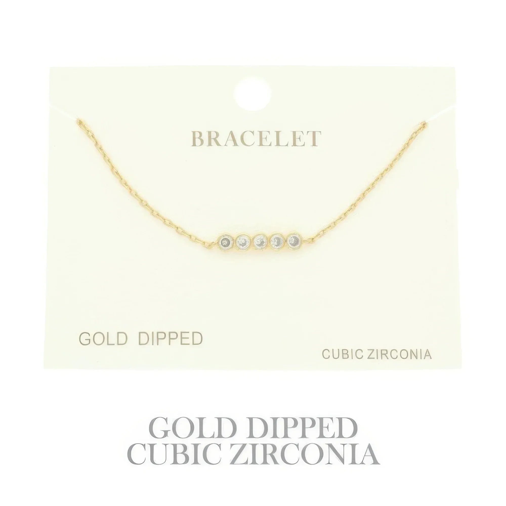 Gold Plated Cz Bar Chain Bracelet | Mixtshop LLC