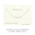 Gold Plated Cz Bar Chain Bracelet | Mixtshop LLC