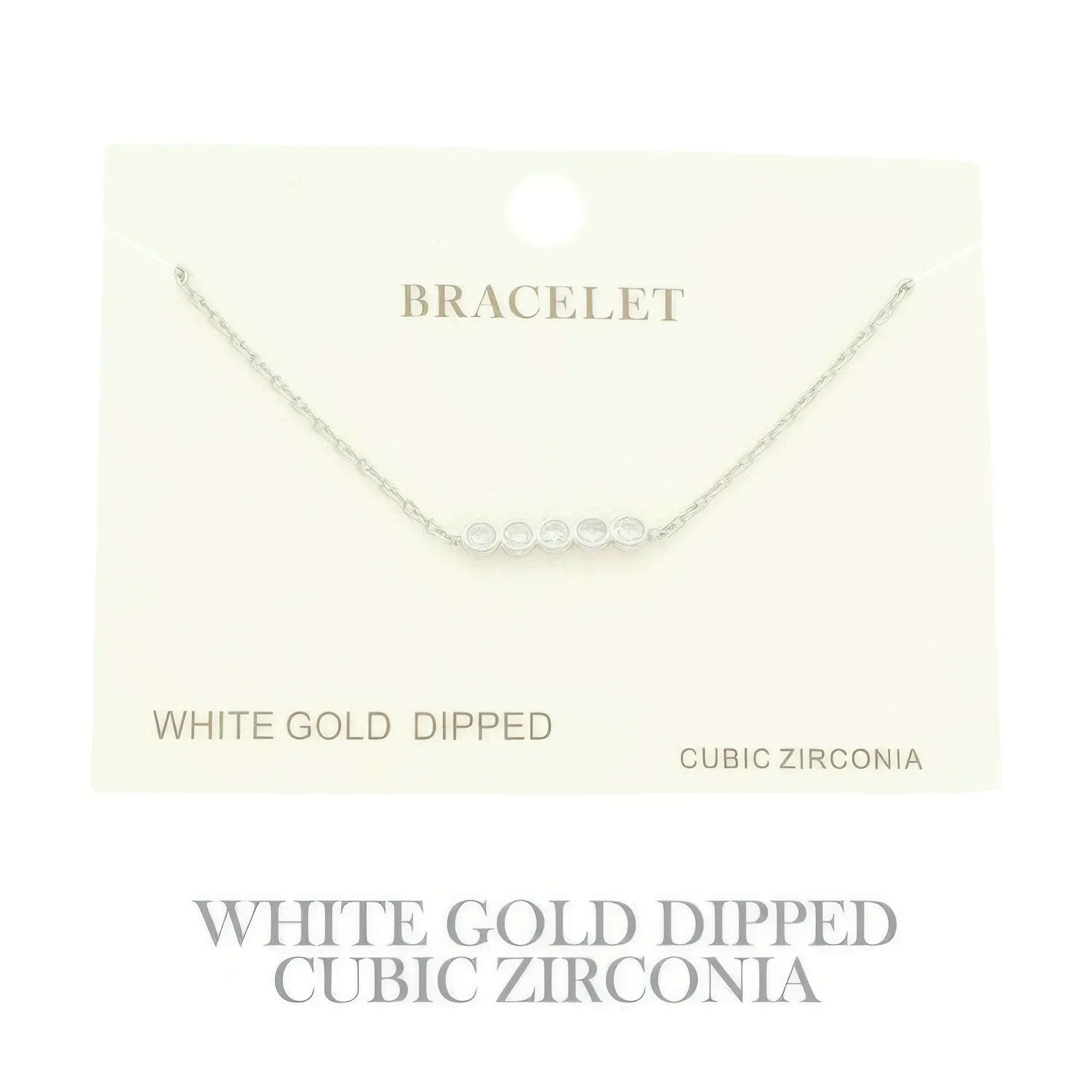 Gold Plated Cz Bar Chain Bracelet | Mixtshop LLC