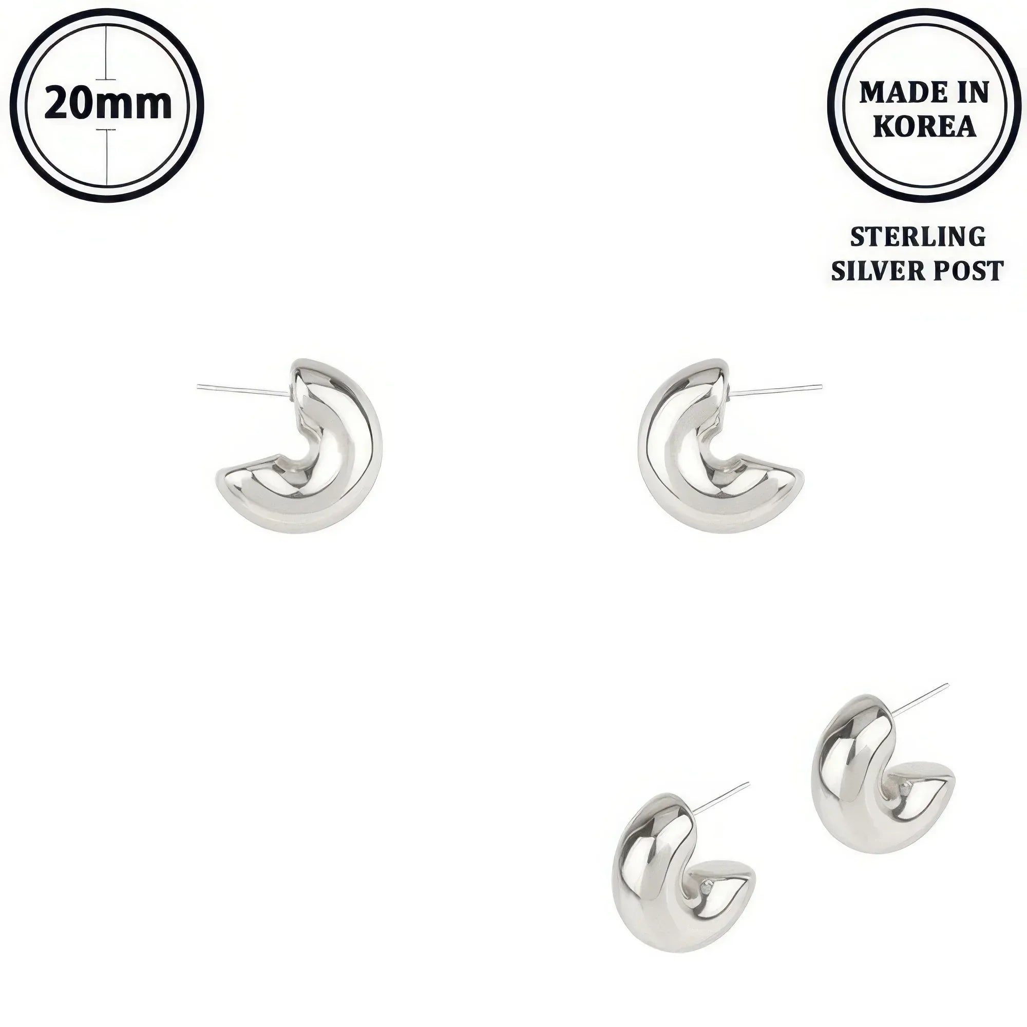 Elbow Macaroni Hoop Post Earrings Secondary image