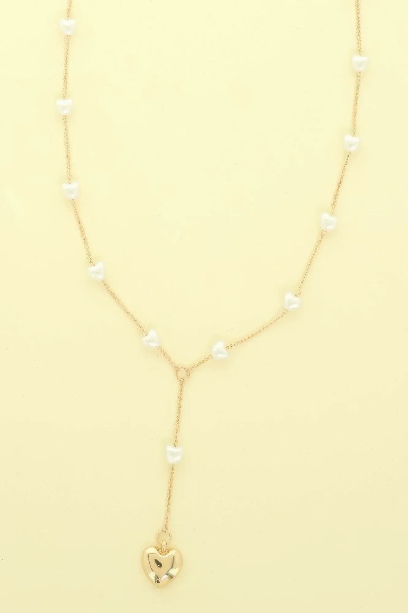 Heart Pendant Pearl Bead Necklace | Mixtshop LLC