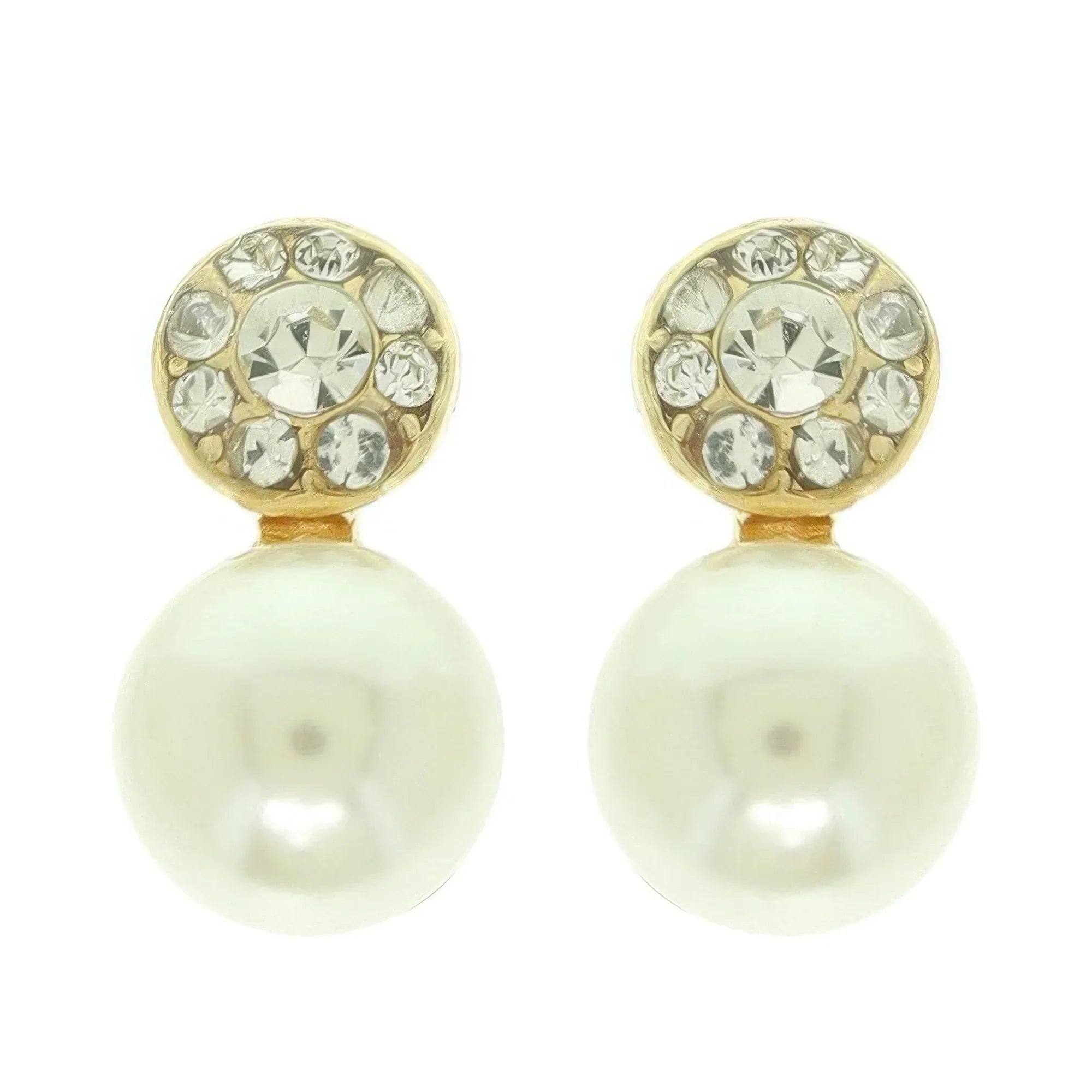 Jeweled White Pearl Earrings | Mixtshop LLC Main image