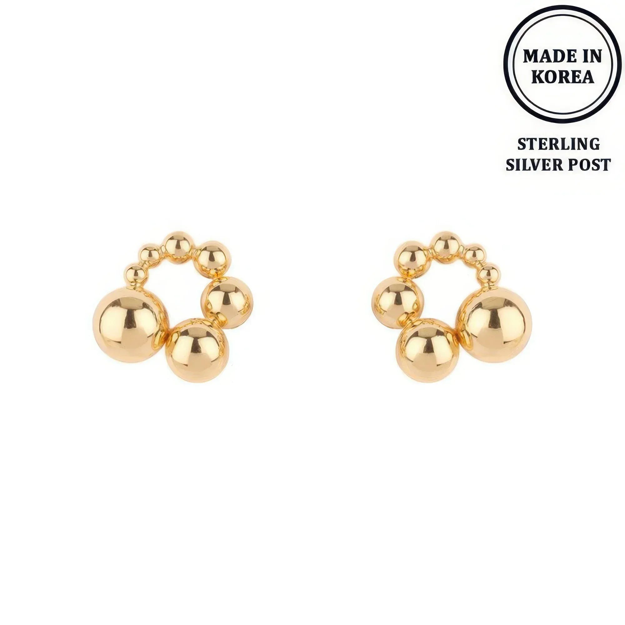 Ball Hoop Post Earrings | Mixtshop LLC Main image