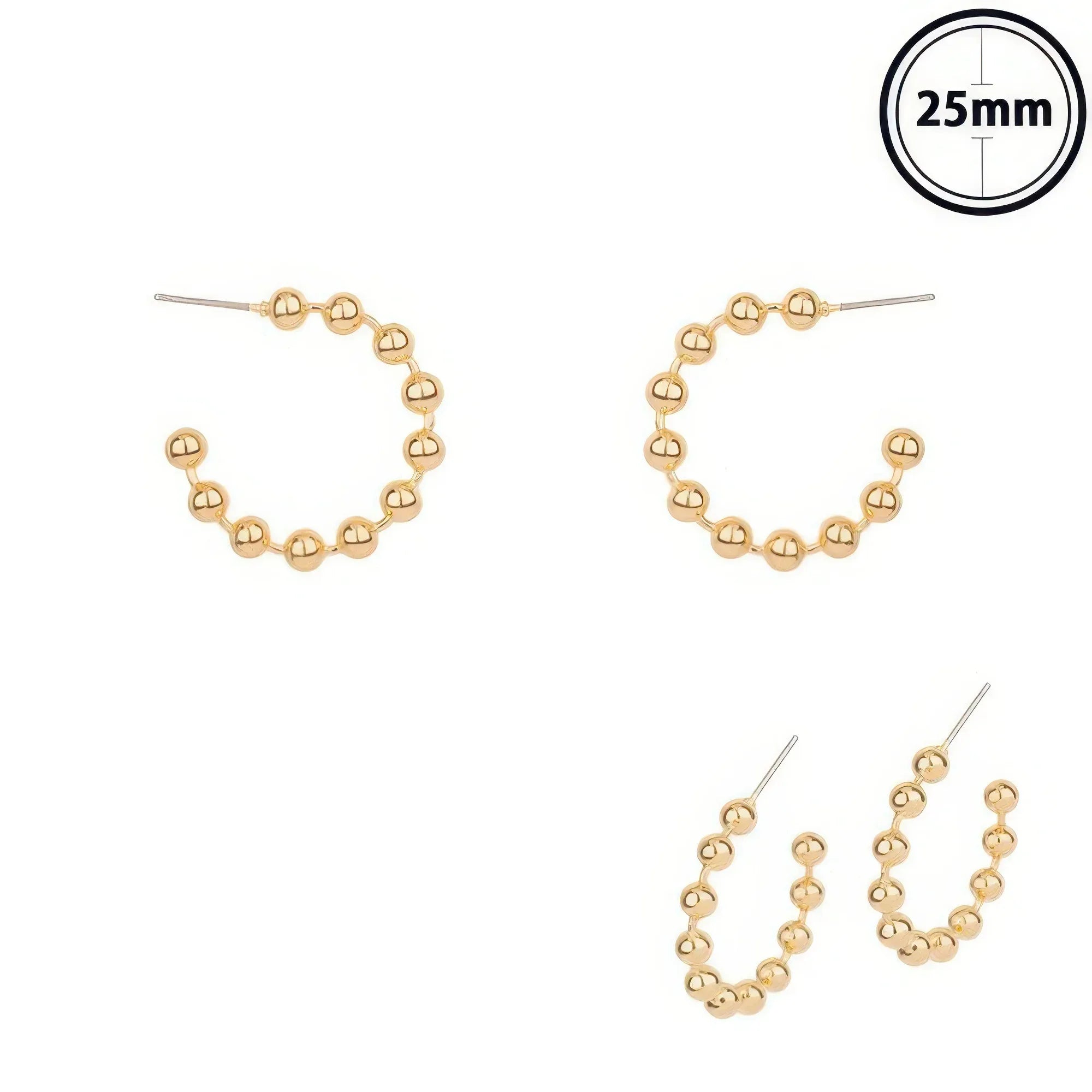 Ball Beaded Hoop Post Earrings | Mixtshop LLC Main image