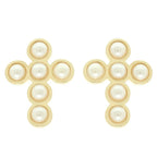 Bezel Jeweled Cross Earrings | Mixtshop LLC