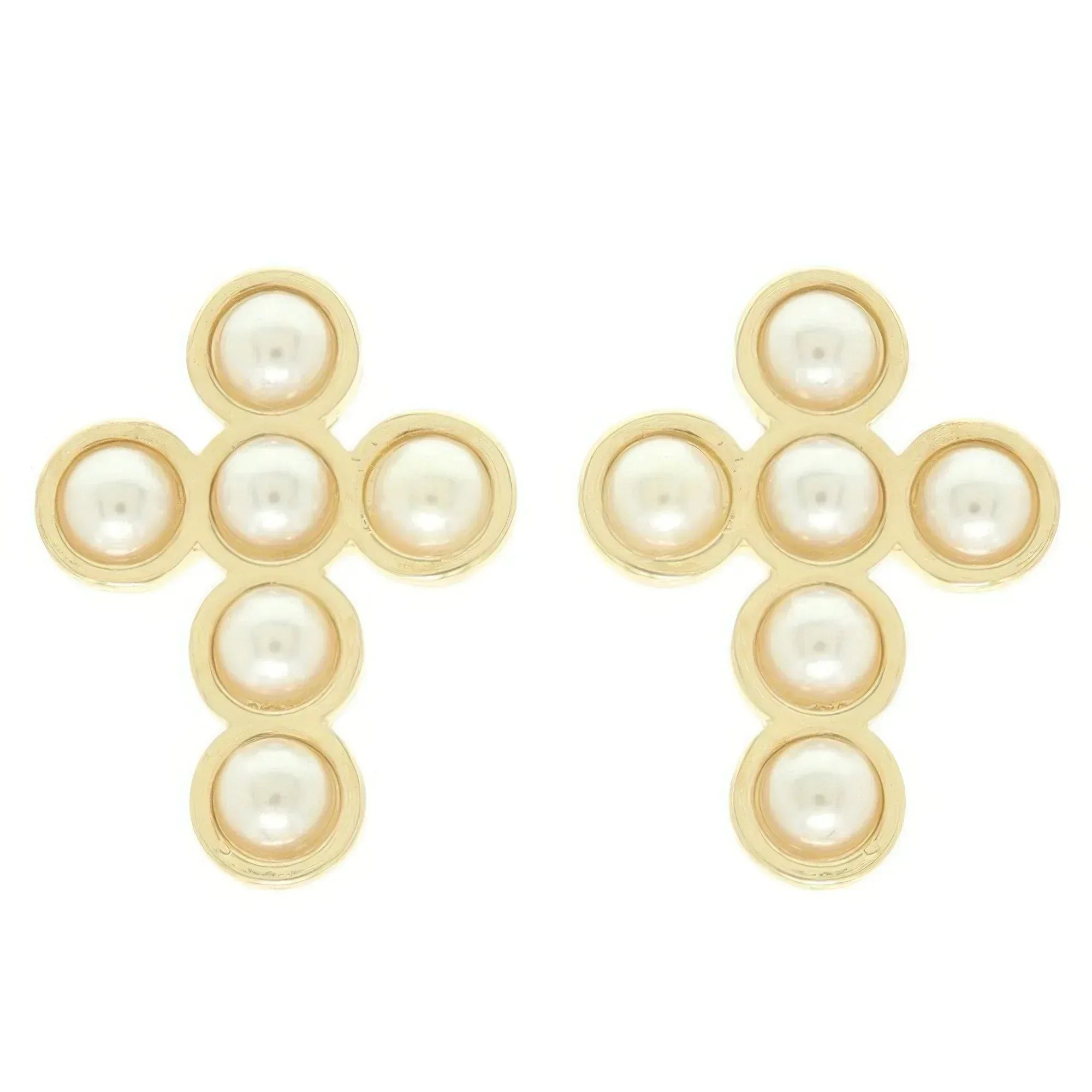 Bezel Jeweled Cross Earrings | Mixtshop LLC