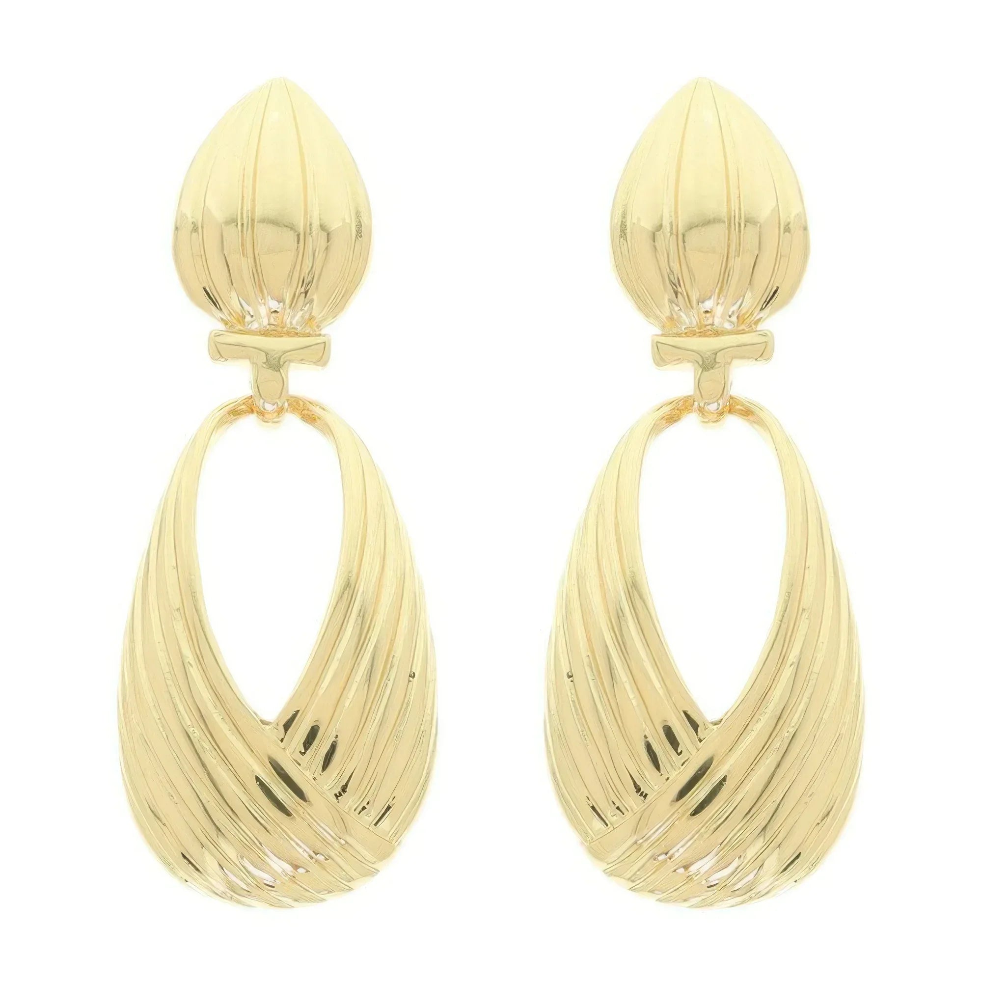 Ridged Teardrop Post Earrings | Mixtshop LLC Main image