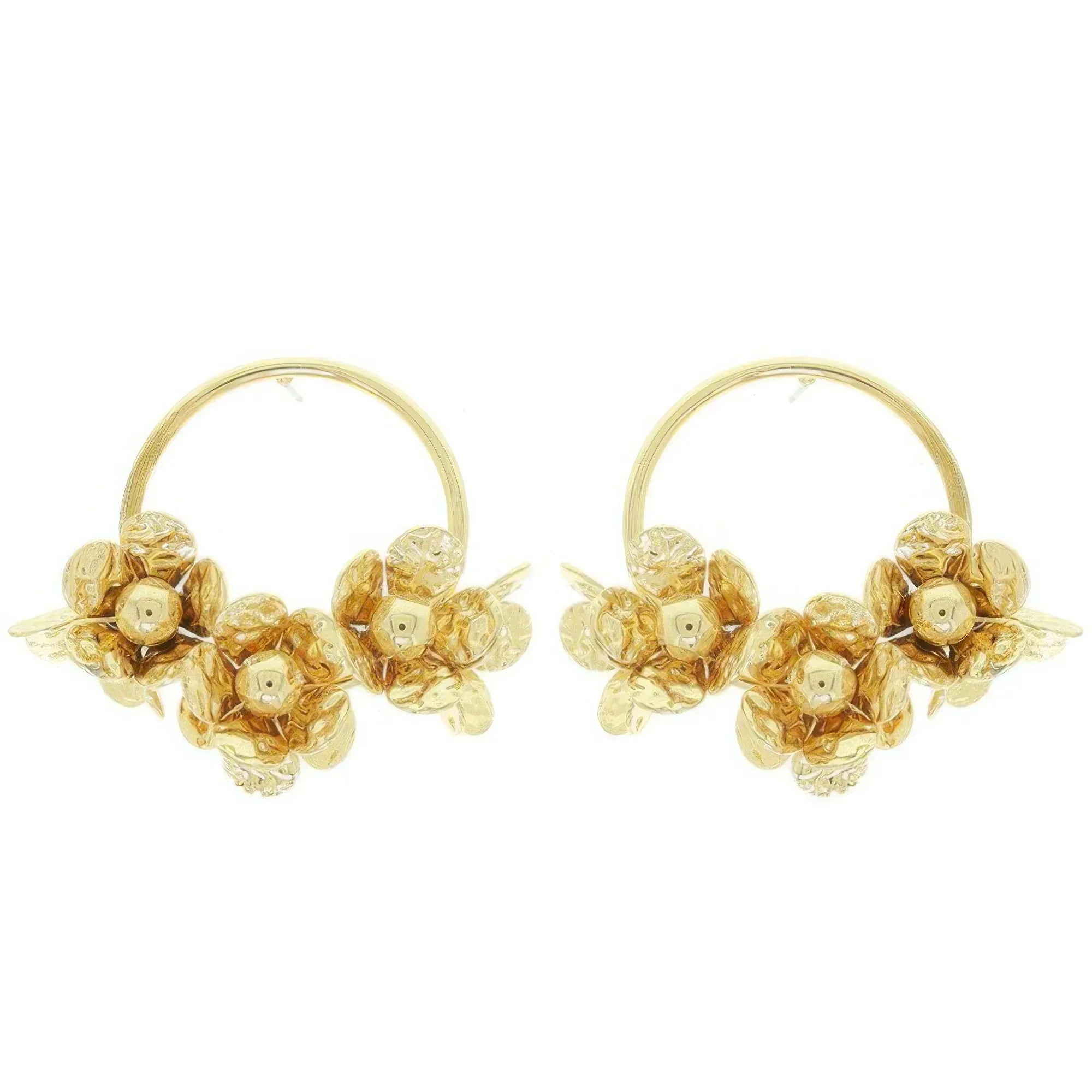 Floral Hoop Post Earrings | Mixtshop LLC