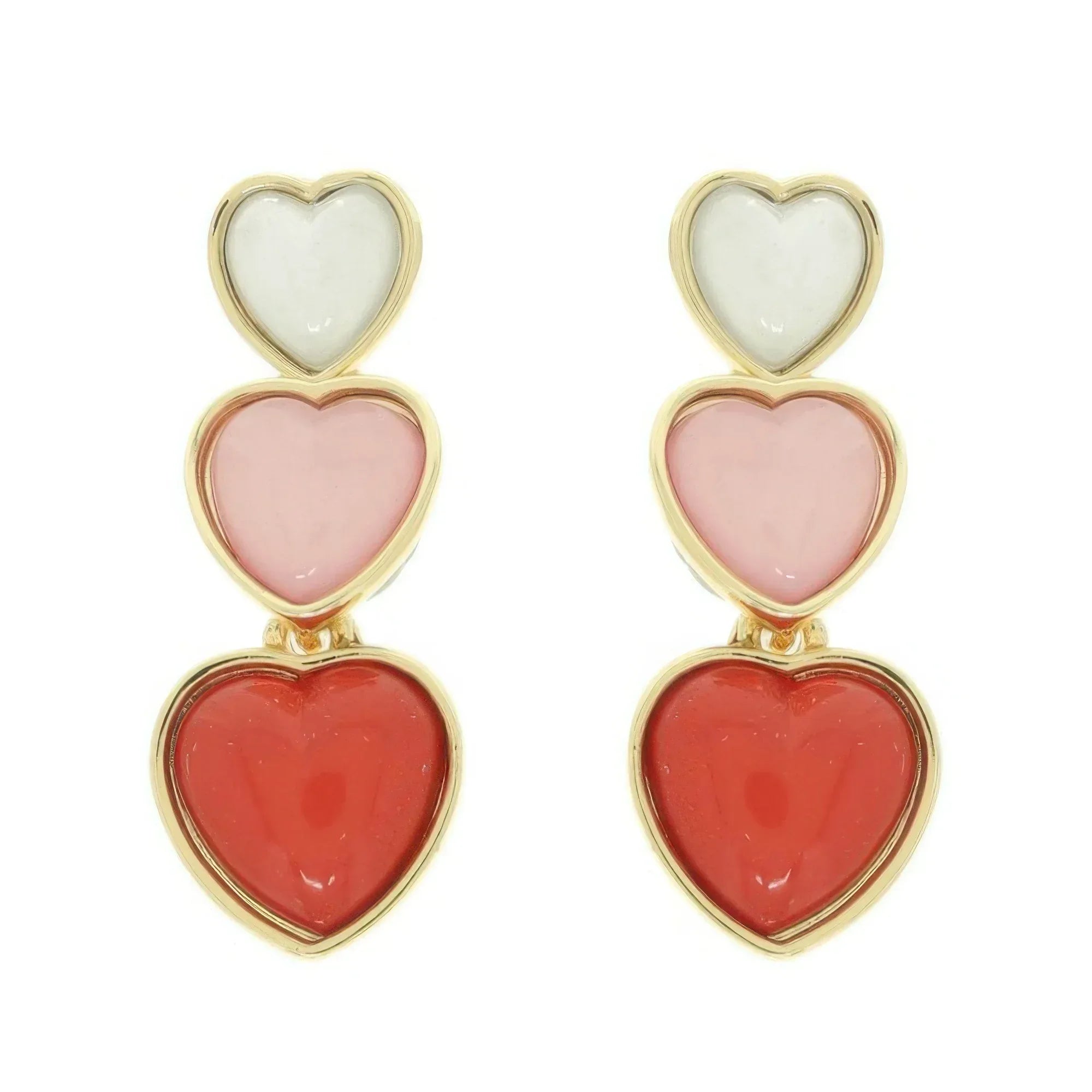 Jeweled Multi-tiered Heart Earrings | Mixtshop LLC