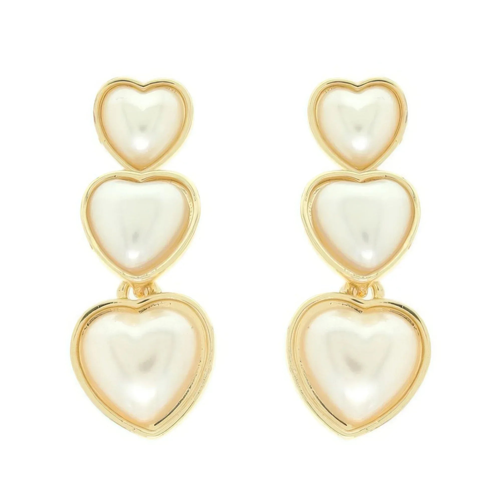 Jeweled Multi-tiered Heart Earrings Secondary image