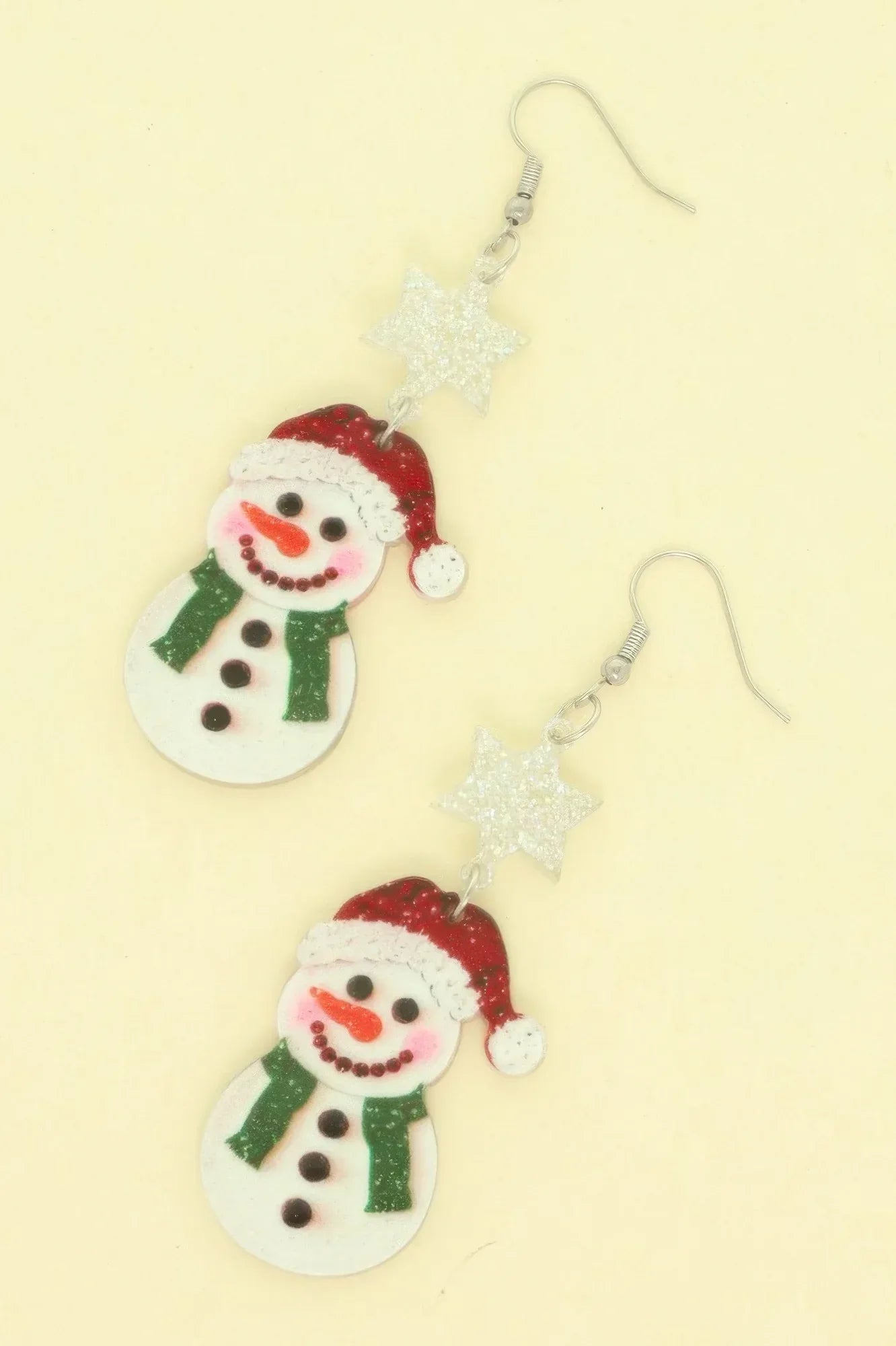Christmas Acrylic Snowman Dangle Earrings | Mixtshop LLC Main image