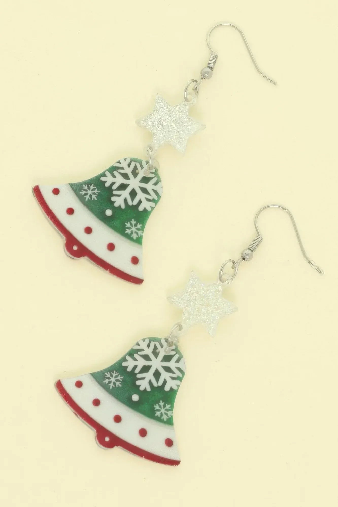 Christmas Bell Acrylic Dangle Earrings | Mixtshop LLC Main image