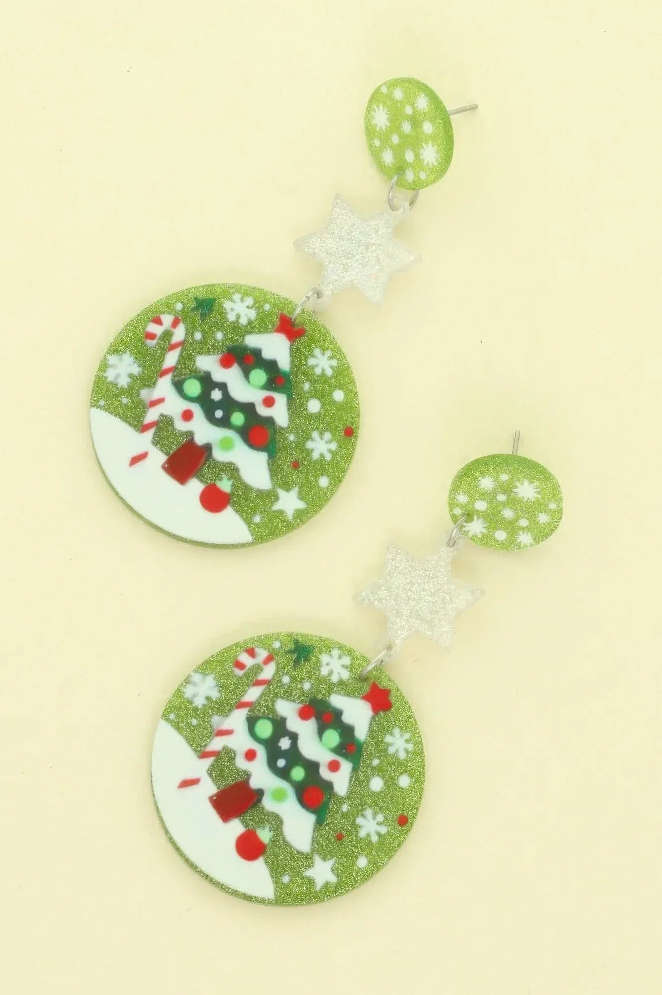 Christmas Tree Ornament Post Dangle Earrings | Mixtshop LLC Main image