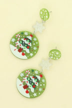 Christmas Tree Ornament Post Dangle Earrings | Mixtshop LLC