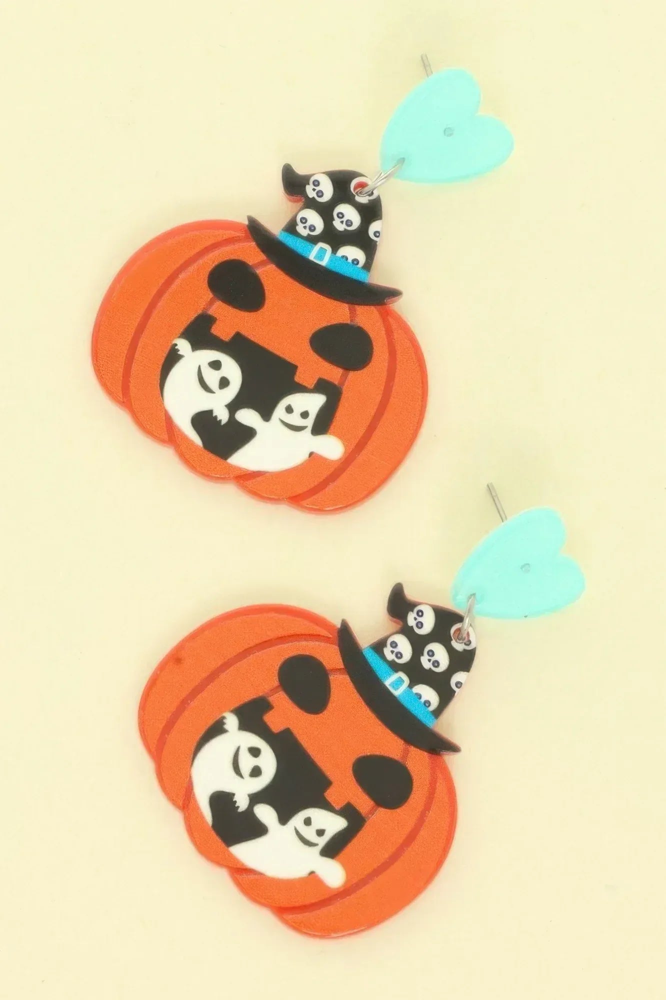 Halloween Ghost And Pumpkin Post Dangle Earrings | Mixtshop LLC