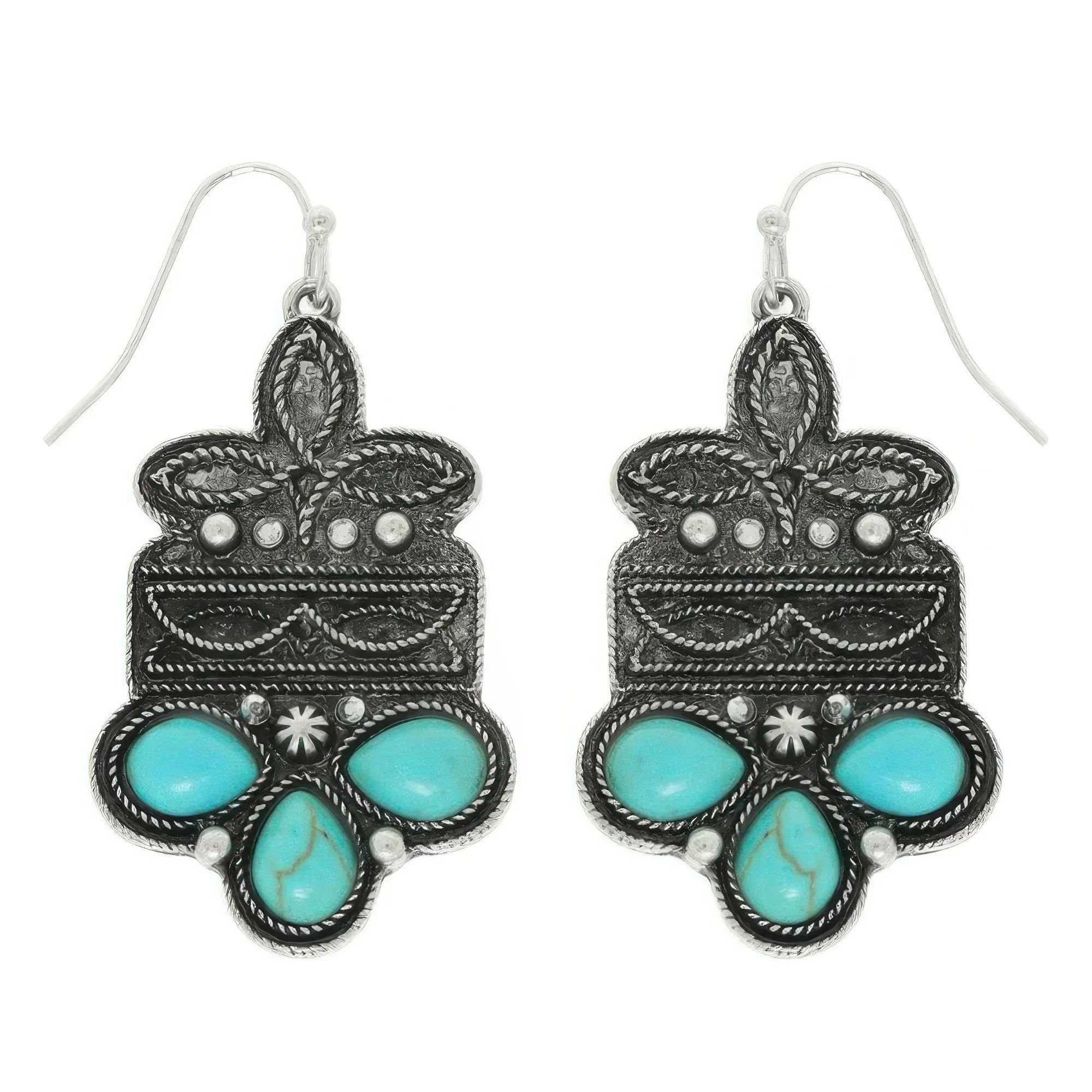 Western Boot Stitch Concho Earrings | Mixtshop LLC