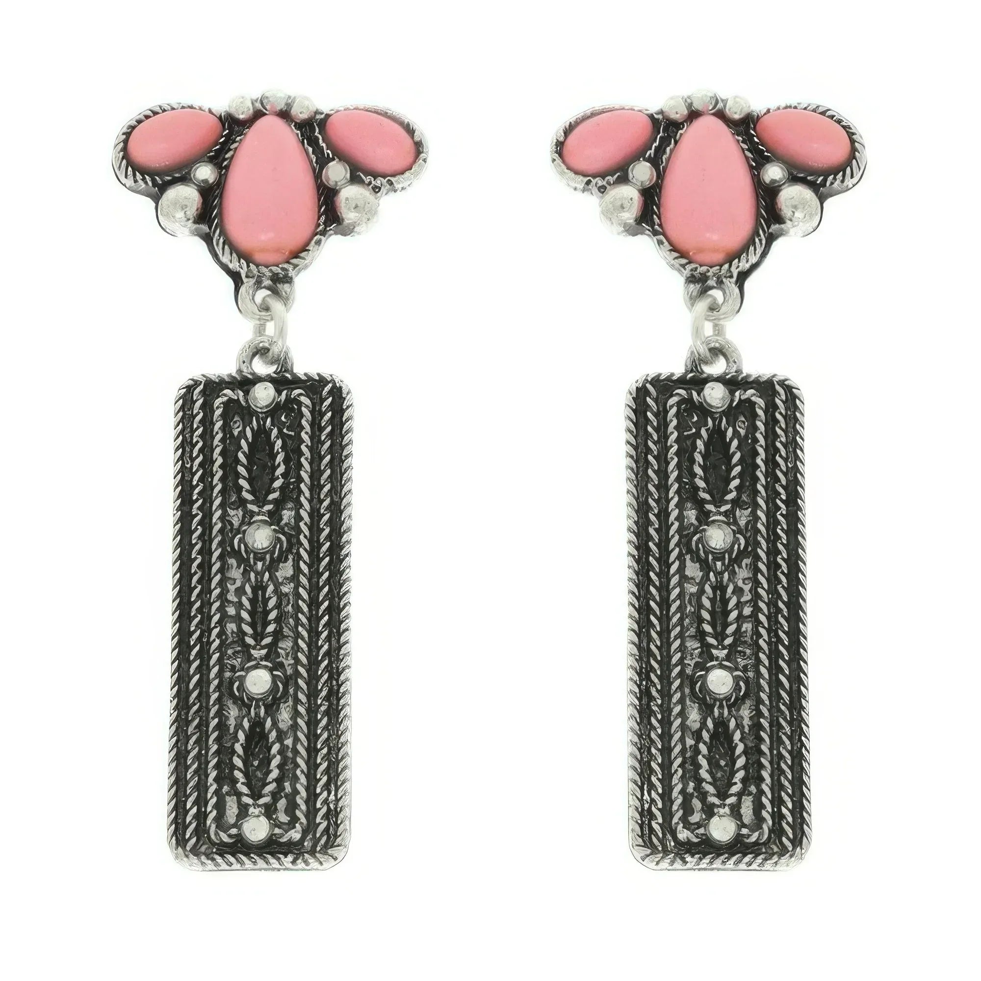 Western Jeweled Bar Dangle Concho Earrings | Mixtshop LLC