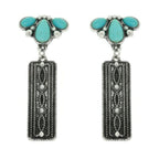 Western Jeweled Bar Dangle Concho Earrings | Mixtshop LLC