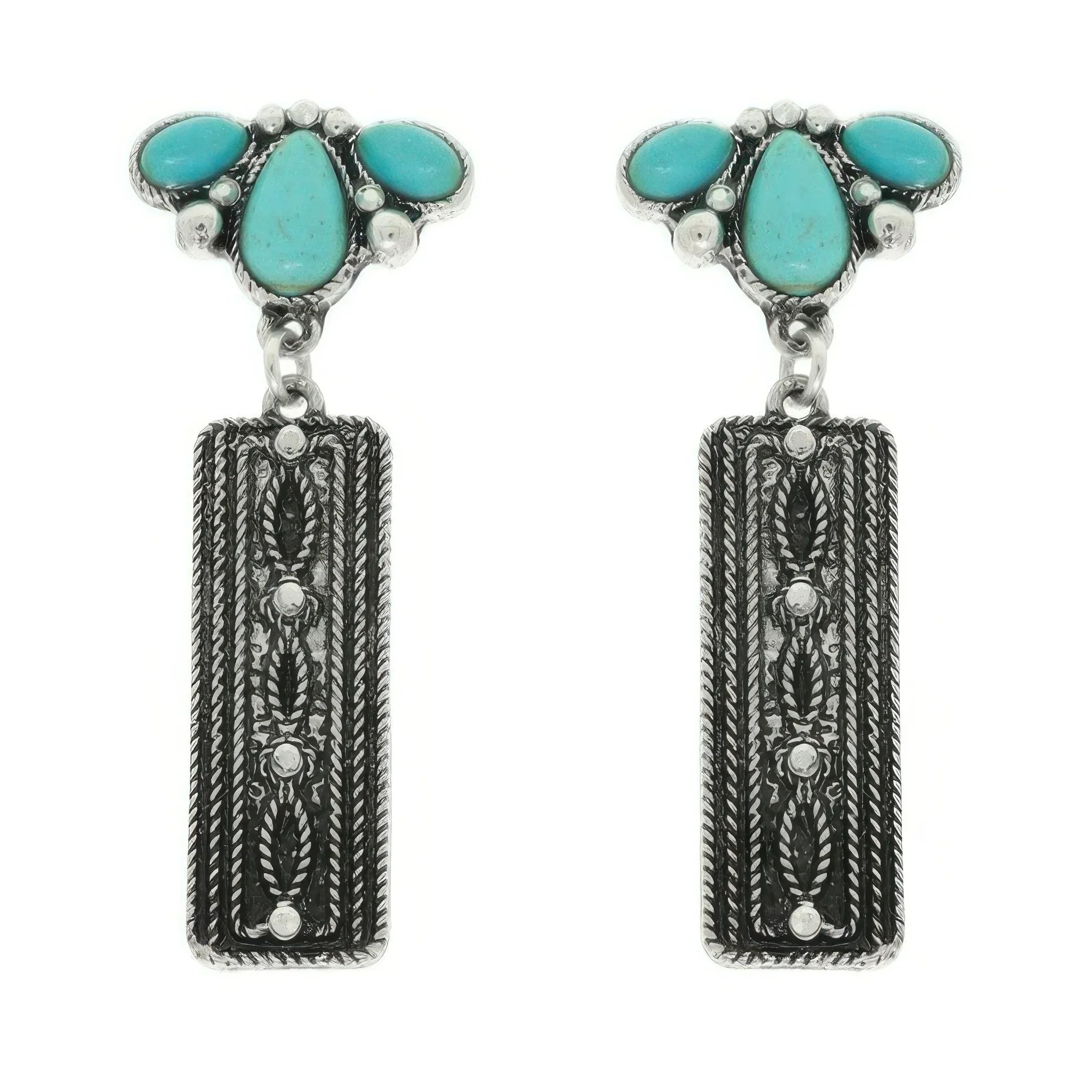 Western Jeweled Bar Dangle Concho Earrings | Mixtshop LLC