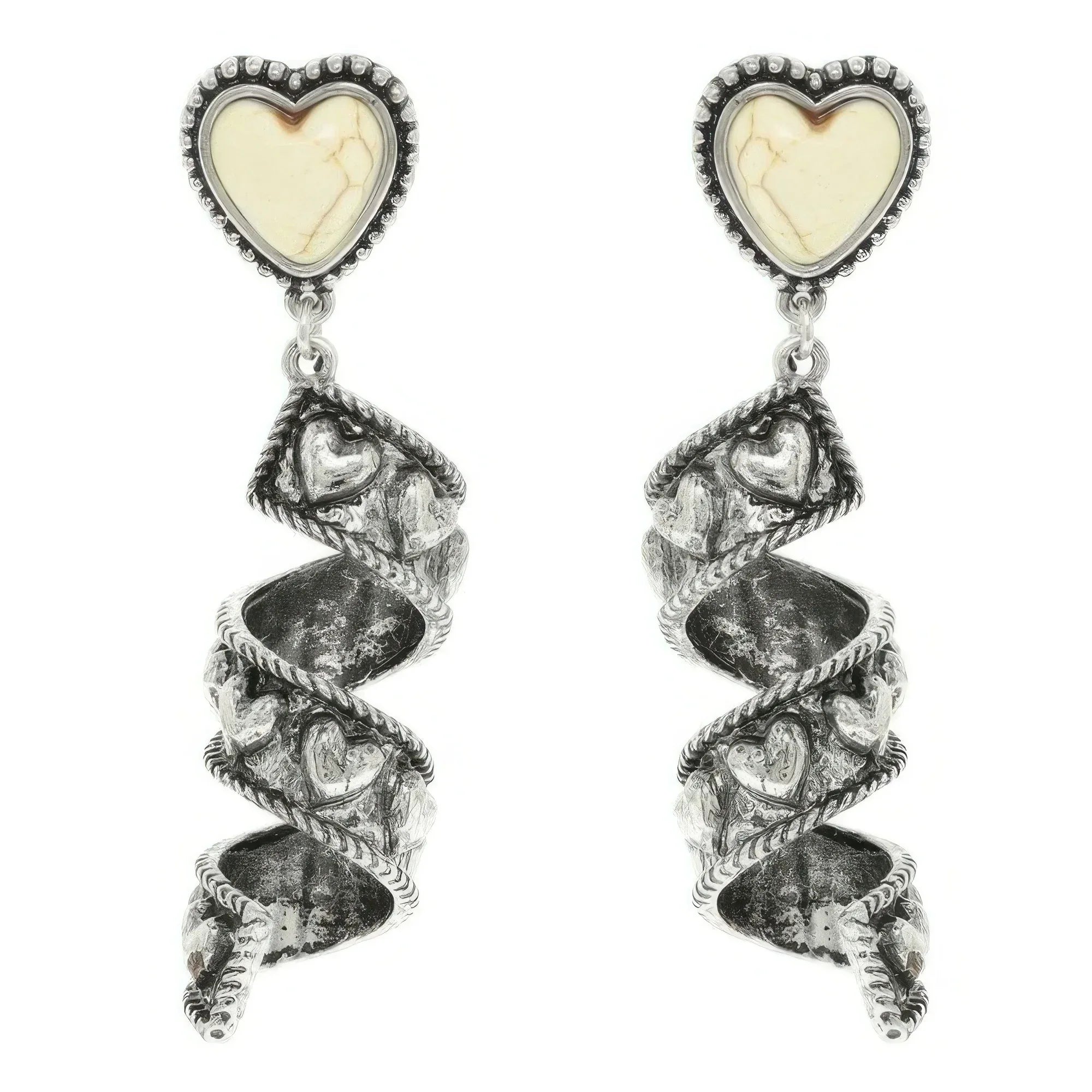 Western Turquoise Heart Spiral Earrings | Mixtshop LLC