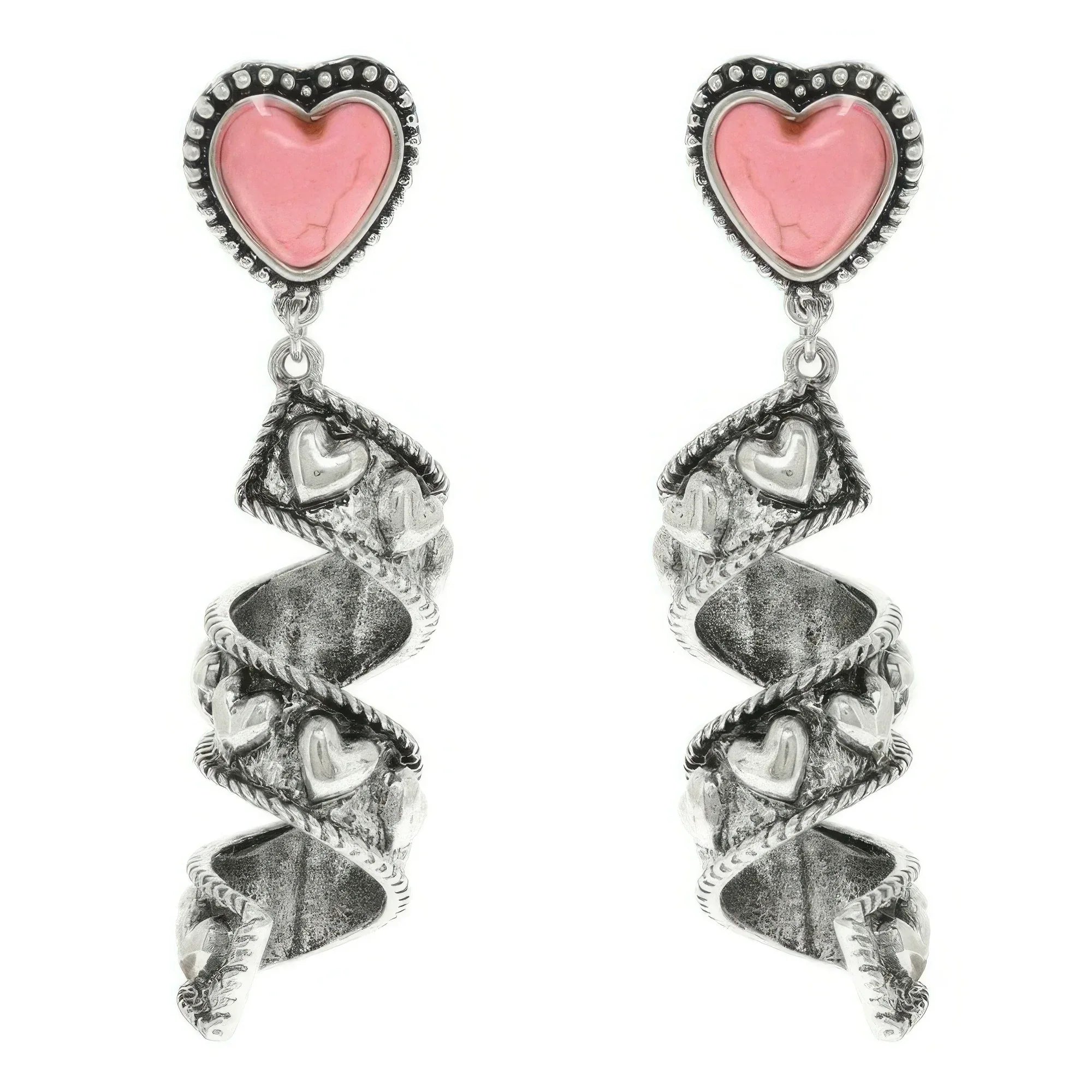 Western Turquoise Heart Spiral Earrings | Mixtshop LLC