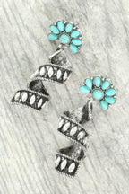 Western Turquoise Spiral Concho Earrings | Mixtshop LLC
