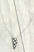 Western Checker Flag Lightning Pendant Necklace | Mixtshop LLC