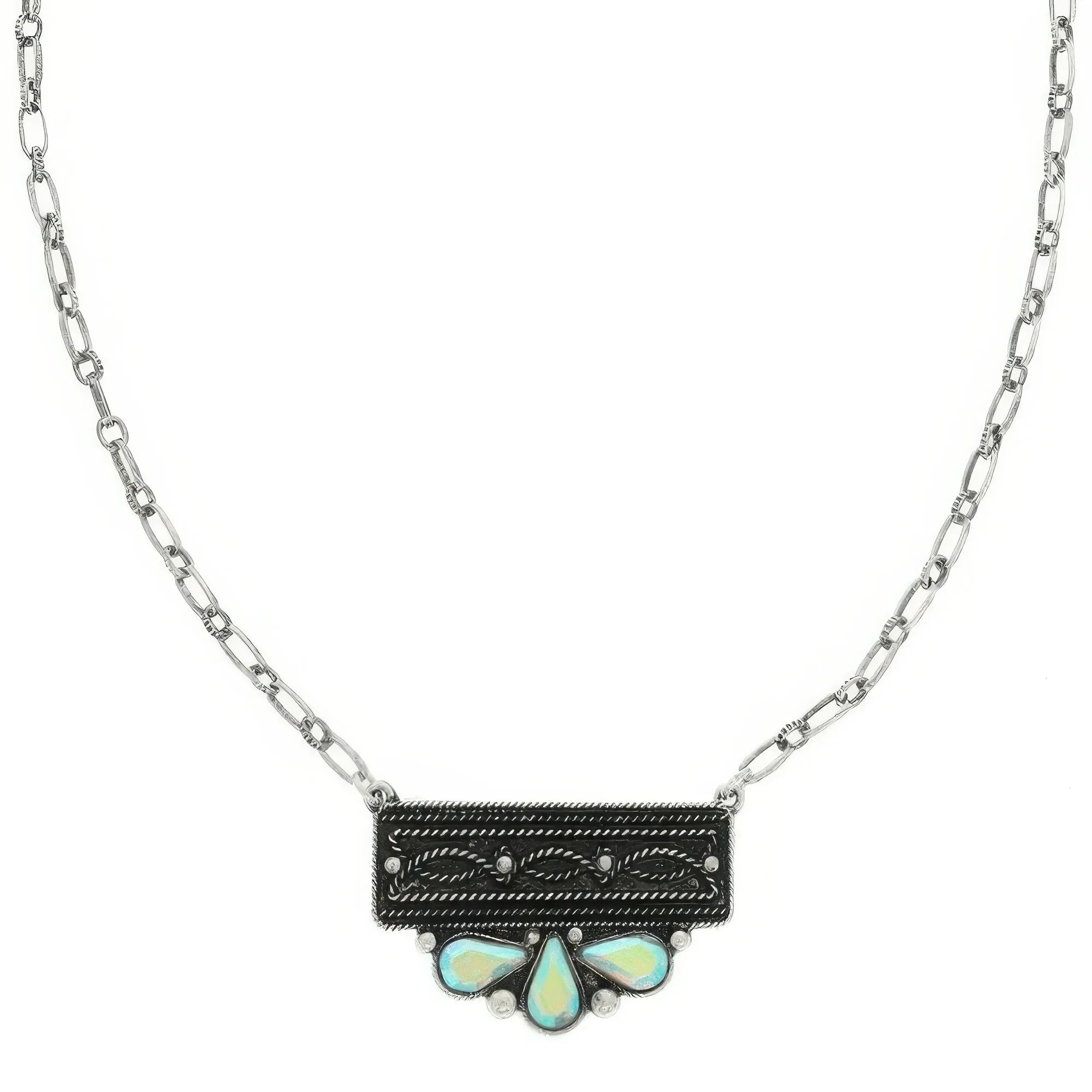 Western Jeweled Bar Concho Pendant Necklace | Mixtshop LLC Main image