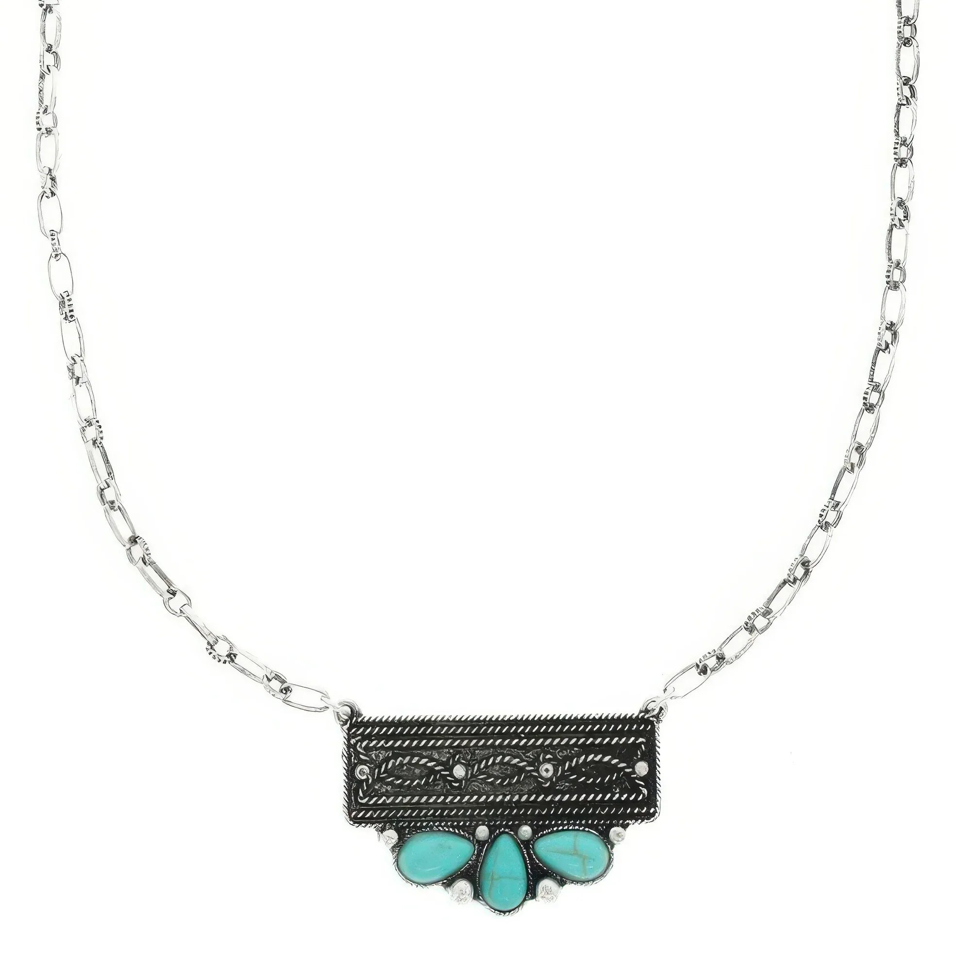 Western Jeweled Bar Concho Pendant Necklace | Mixtshop LLC