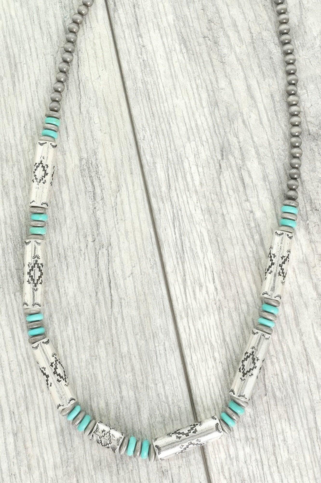 Western Theme Navajo Barrel Bead Necklace | Mixtshop LLC Main image