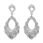 Hammered Finish Teardrop Hoop Earrings | Mixtshop LLC