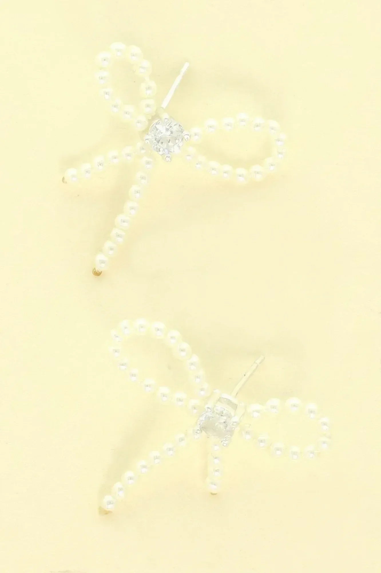 Jeweled Long Tail Bow Ribbon Earrings | Mixtshop LLC Main image