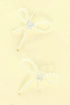 Jeweled Long Tail Bow Ribbon Earrings | Mixtshop LLC