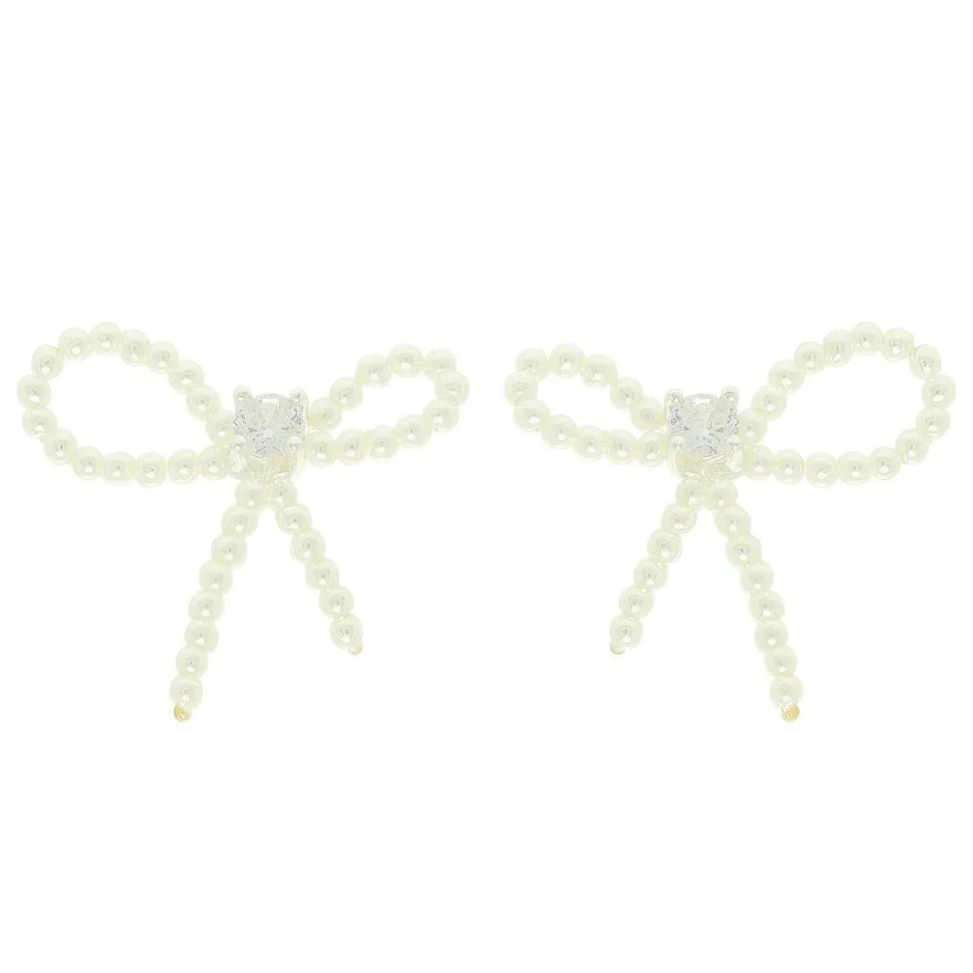 Jeweled Long Tail Bow Ribbon Earrings Secondary image