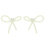Jeweled Long Tail Bow Ribbon Earrings | Mixtshop LLC