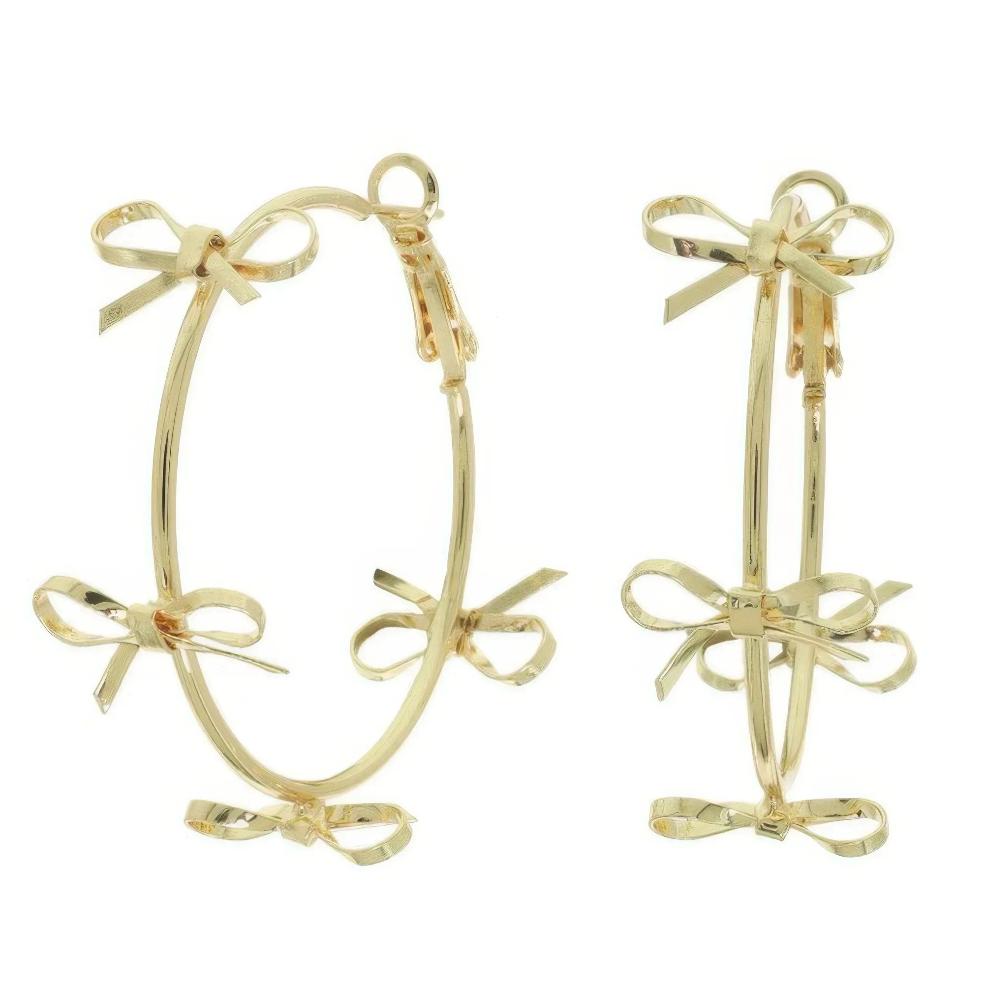Polish Open Bow Wire Hoop Earrings | Mixtshop LLC Main image