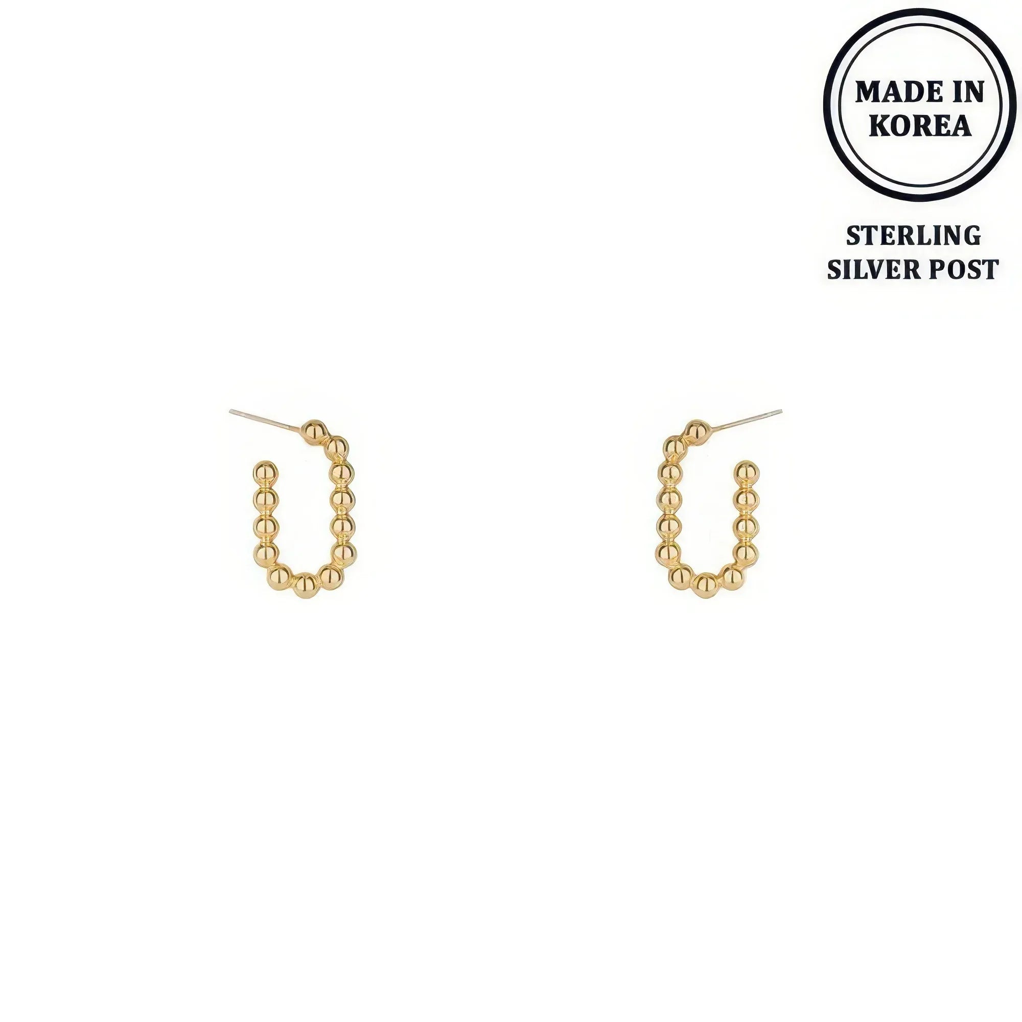 Ball Beaded Hoop Post Earrings | Mixtshop LLC Main image