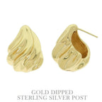 Flash-plated Hollow Conch Teardrop Earrings | Mixtshop LLC