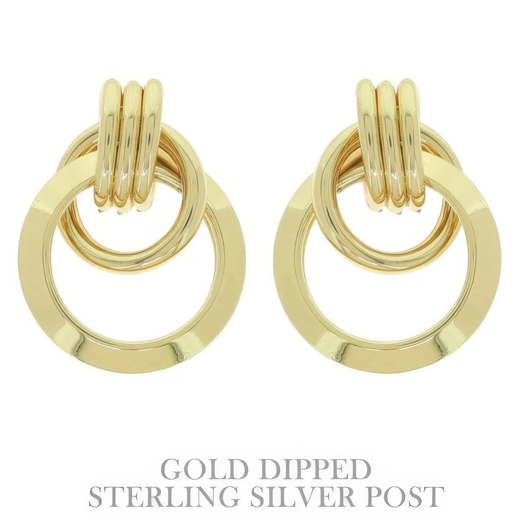 Flash-plated Stacked Doorknocker Earrings | Mixtshop LLC Main image