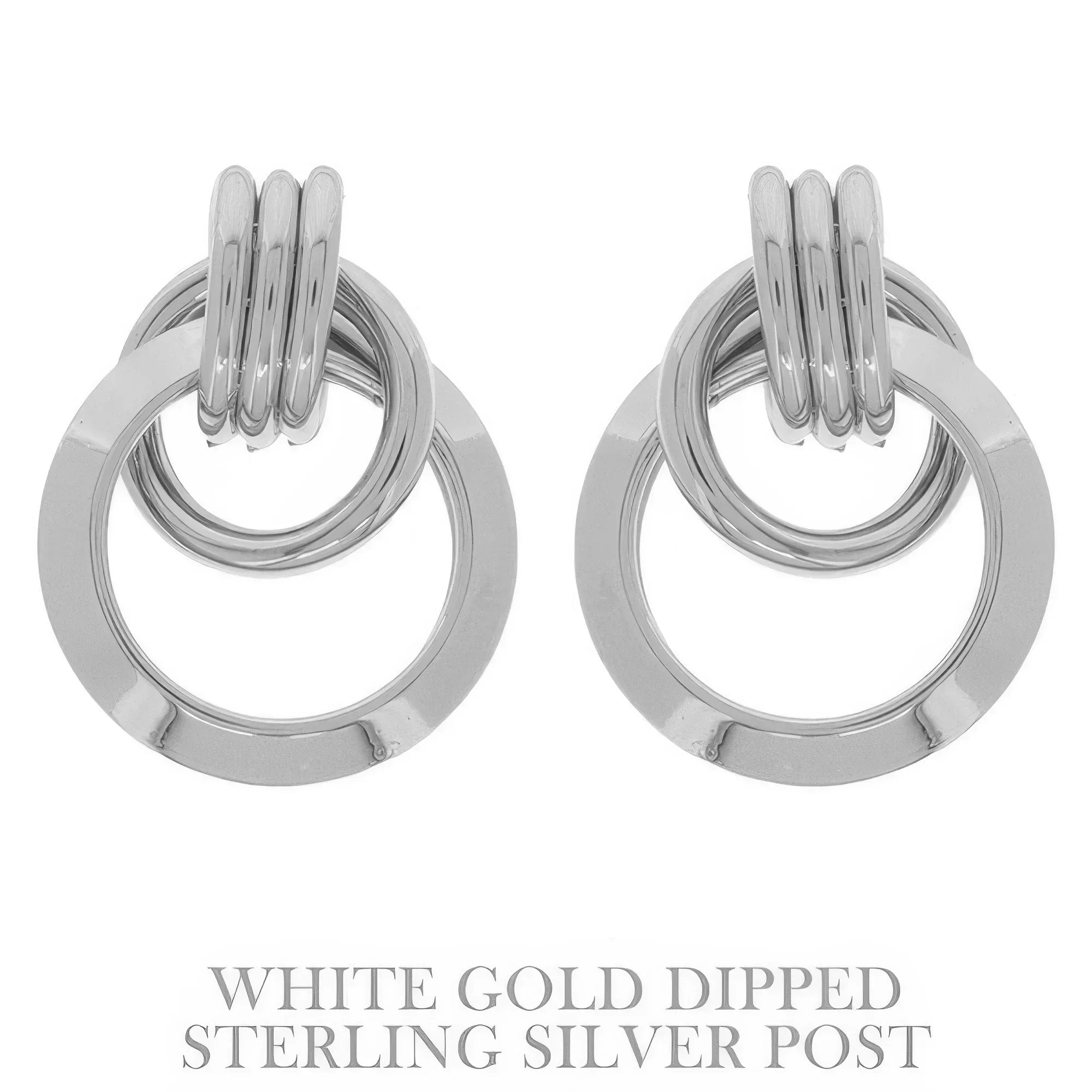 Flash-plated Stacked Doorknocker Earrings Secondary image