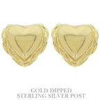 Flash-plated Scallop-edged Heart Earrings | Mixtshop LLC