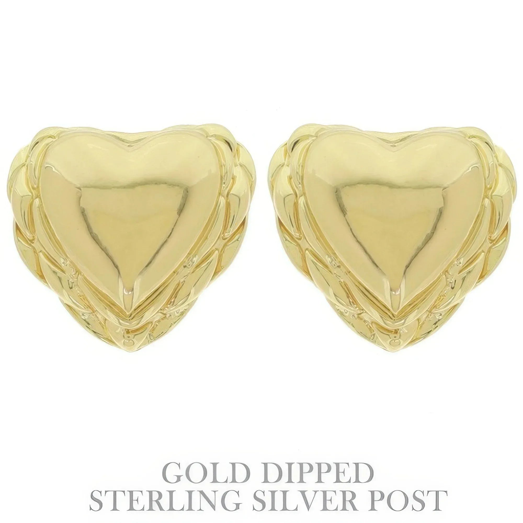 Flash-plated Scallop-edged Heart Earrings | Mixtshop LLC