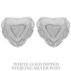 Flash-plated Scallop-edged Heart Earrings | Mixtshop LLC