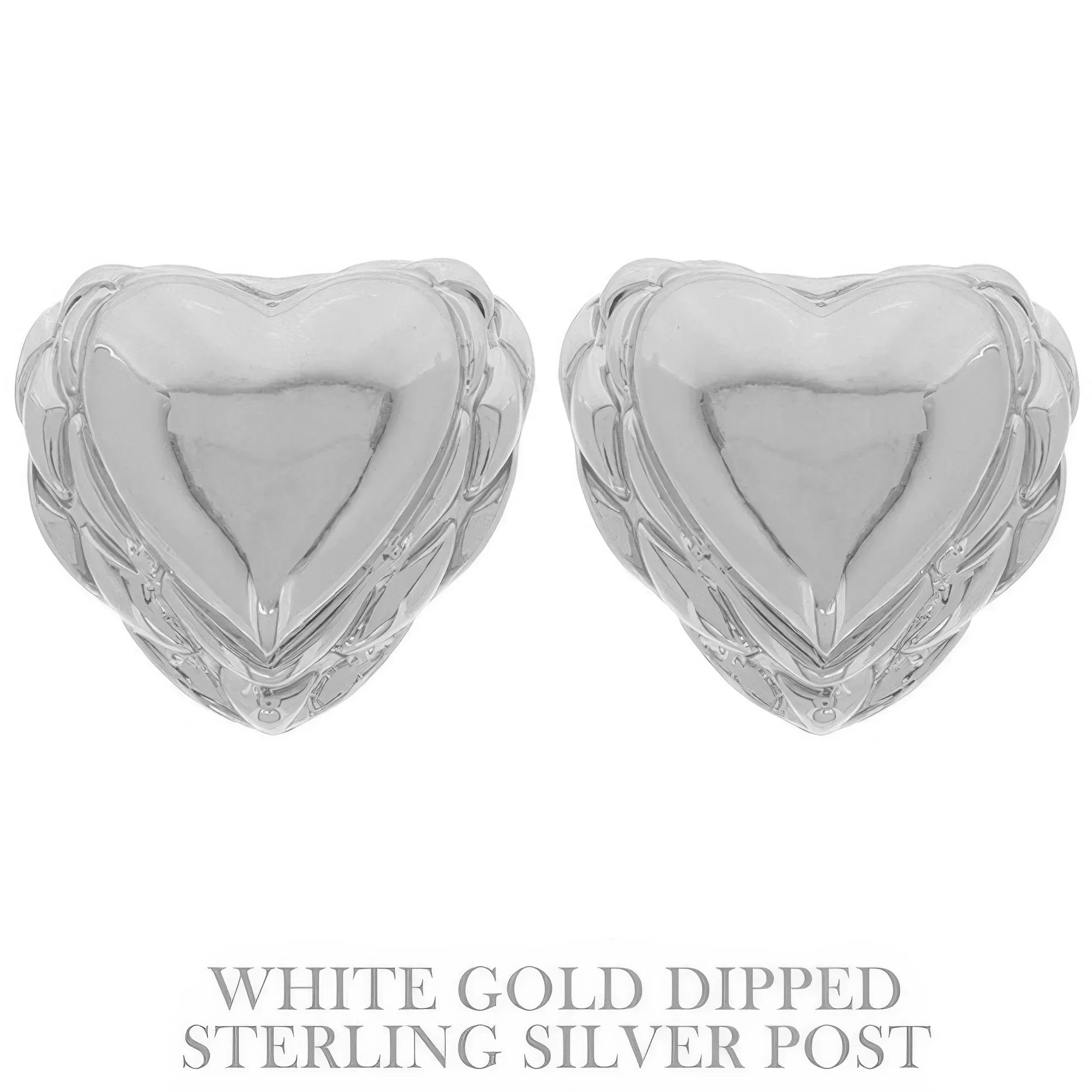 Flash-plated Scallop-edged Heart Earrings | Mixtshop LLC