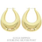 Flash-plated Chunky Oval Hoop Earrings | Mixtshop LLC