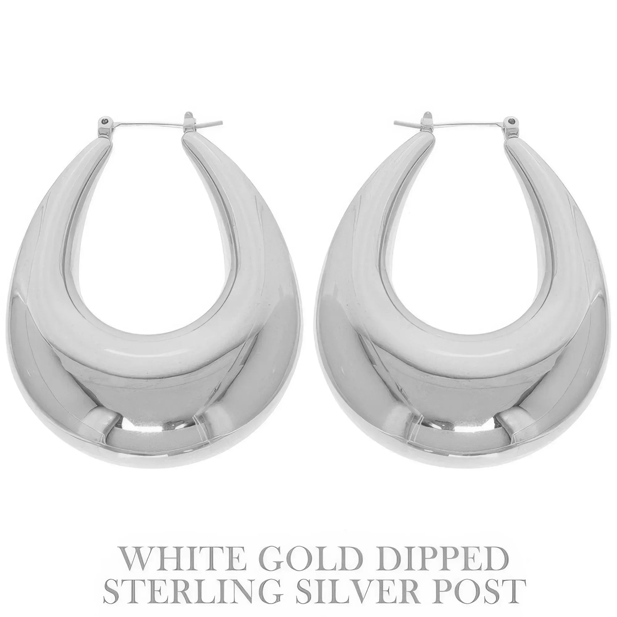 Flash-plated Chunky Oval Hoop Earrings Secondary image