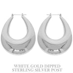 Flash-plated Chunky Oval Hoop Earrings | Mixtshop LLC
