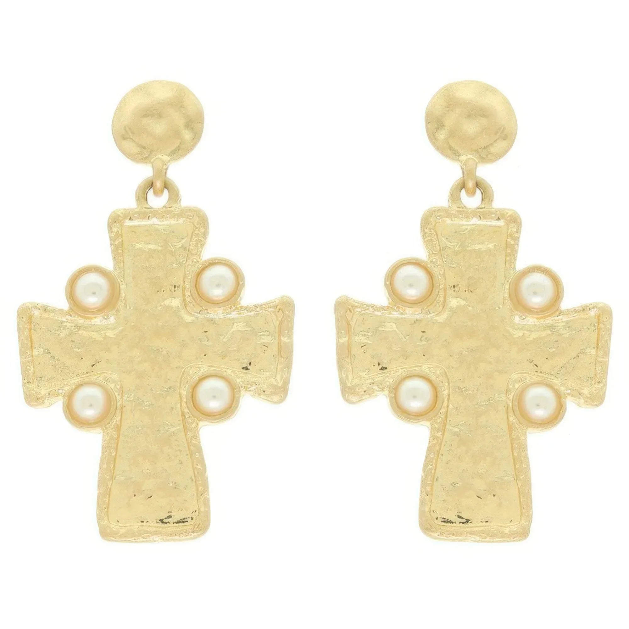 Bezel Jeweled Cross Earrings | Mixtshop LLC Main image