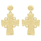 Bezel Jeweled Cross Earrings | Mixtshop LLC