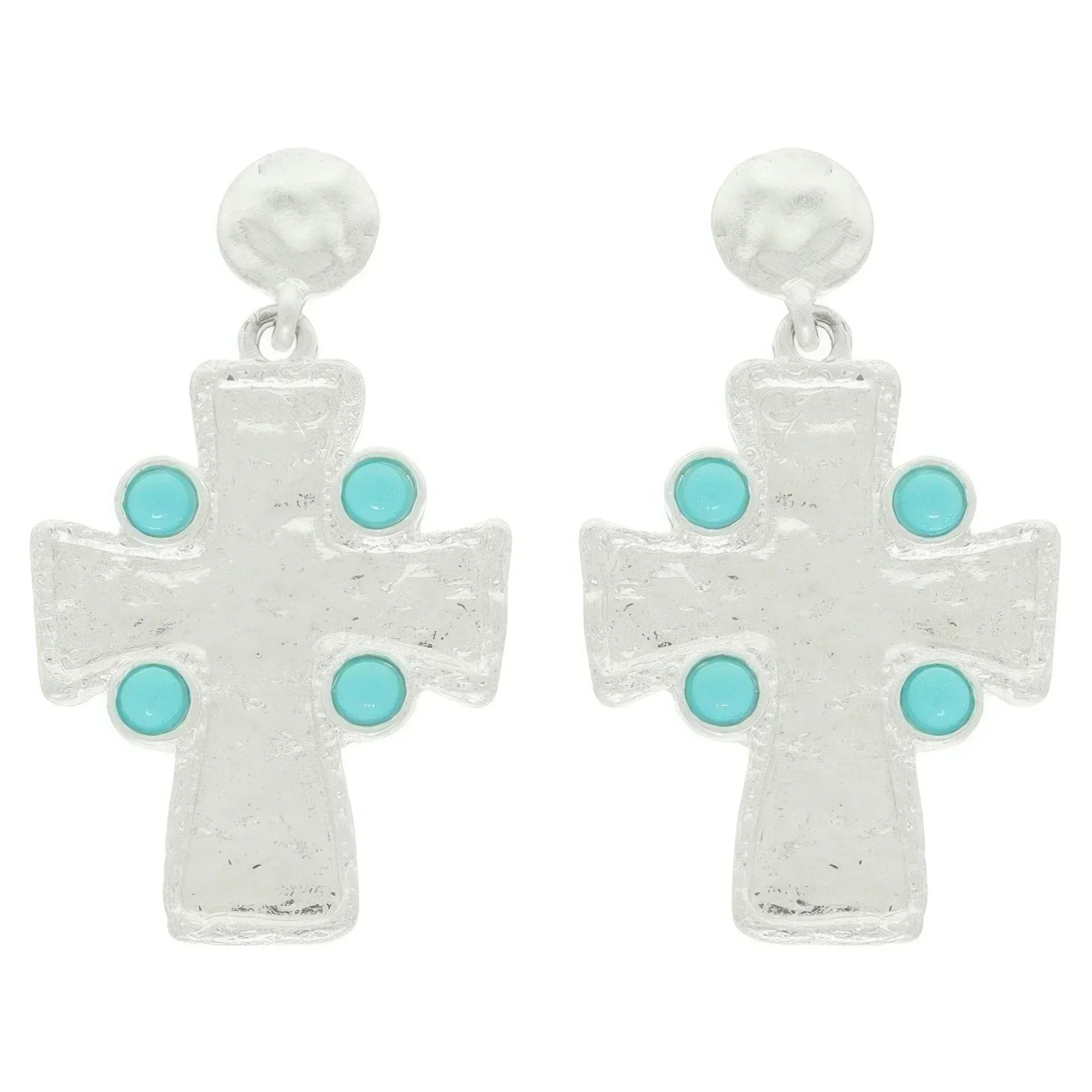 Bezel Jeweled Cross Earrings Secondary image